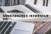 为何叫电子游戏公司名字（电子游戏为什么受欢迎）