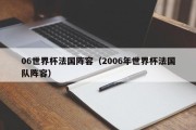 06世界杯法国阵容（2006年世界杯法国队阵容）