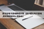 孩子玩电子游戏制定计划（孩子爱玩电子游戏,家长如何应对心得体会）