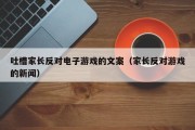 吐槽家长反对电子游戏的文案（家长反对游戏的新闻）