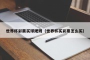 世界杯彩票买球规则（世界杯买彩票怎么买）