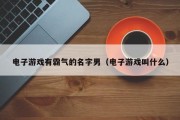 电子游戏有霸气的名字男（电子游戏叫什么）